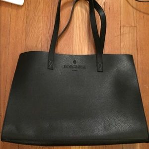 Borghese Roma black faux leather tote bag